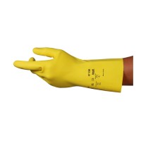 LUVA LÁTEX AMARELA FLOCADA 29cm 87-190